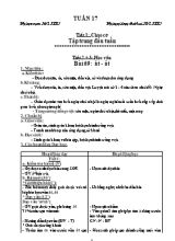 Kế hoạch dạy học tuần 17 lớp 1 - Năm học 2015-2016